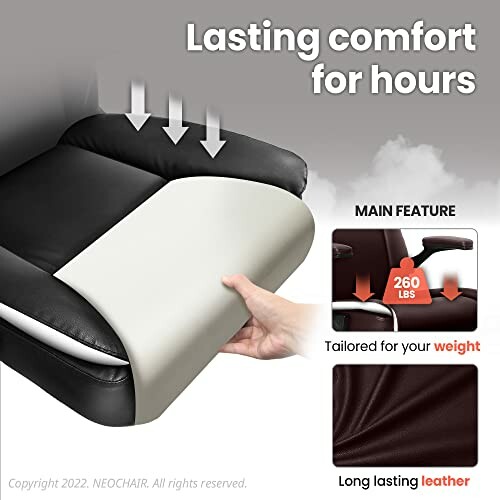 Ergonomic chair with lasting comfort and tailored weight support