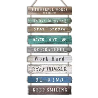 Inspirational Wall Art Decor for Office, Wooden Rustic Hanging Motivational Wall Art Decoration Sign